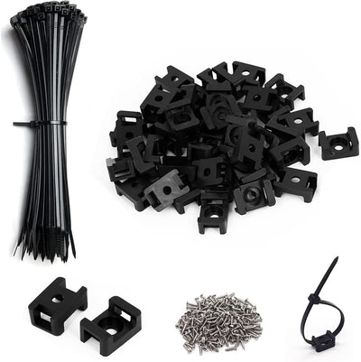 Kit 100 piezas base sillín bridas cable 8pulg clips organizadores