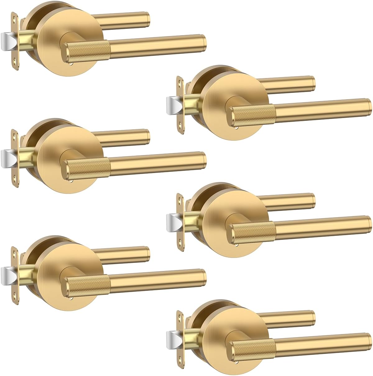6 Manijas Puerta Bronce Champán para Dormitorio Baño
