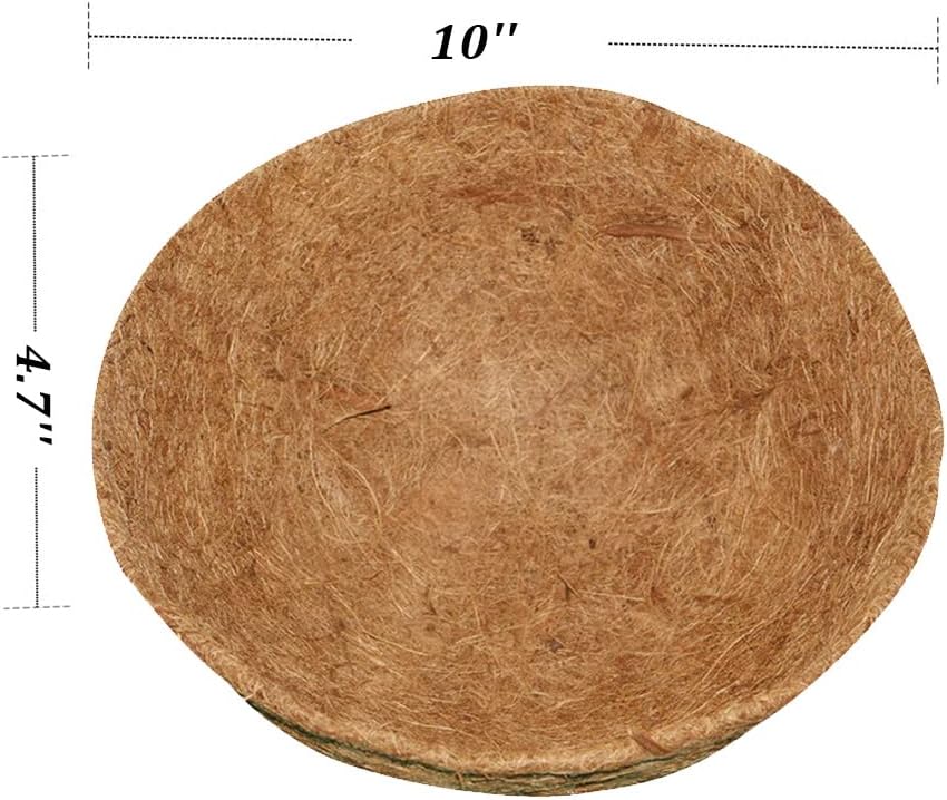 2 Pzas Forro Cesta Colgante 10pulg Fibra Coco Natural