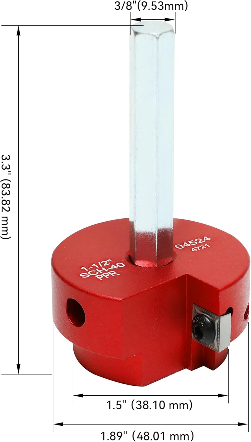 Herramienta escariador PVC 1-1/2pulg comp taladro 1/2pulg