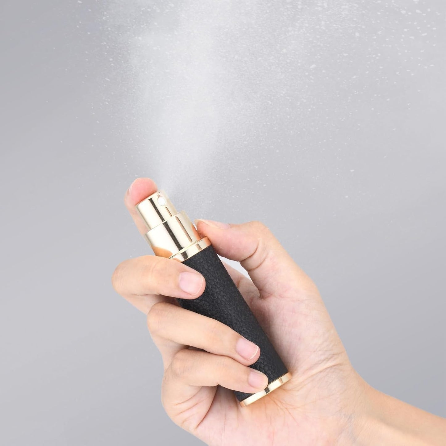 Botella perfume viaje recargable mini atomizador cuero vacío