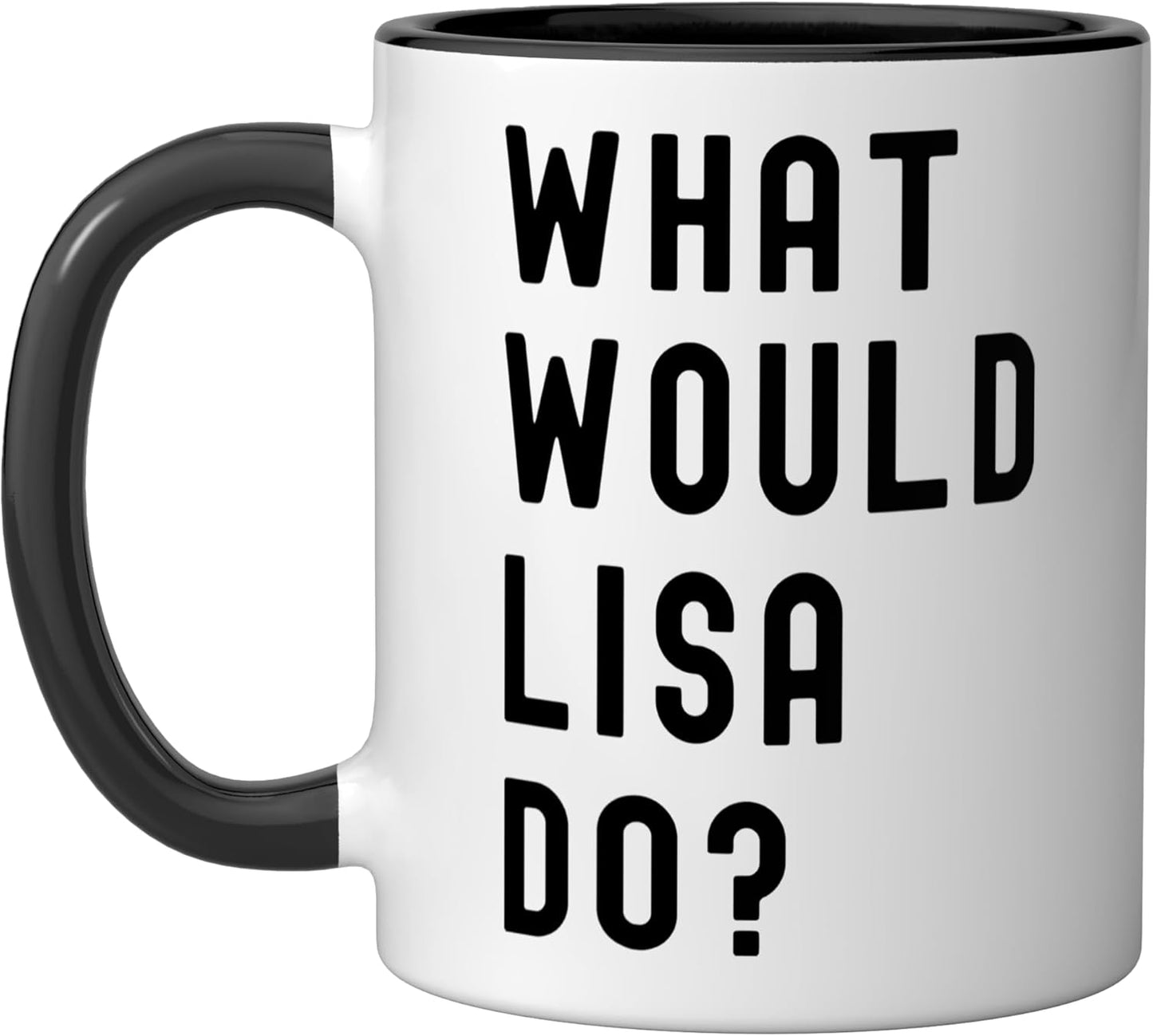 Taza de cerámica What Would Lisa Do? Negro/Blanco
