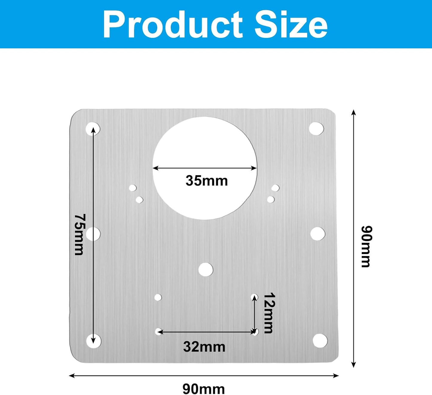 Placa reparación bisagra acero inox 2 Pzas con tornillos