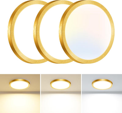 3 Lámparas LED empotradas 7.5pulg 3000K-6500K baño dormitorio