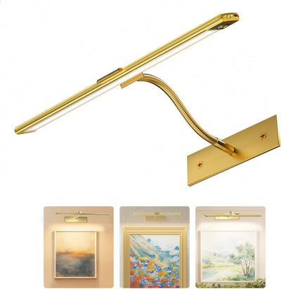 Luz LED aplique pared dorado 16pulg regulable con control remoto