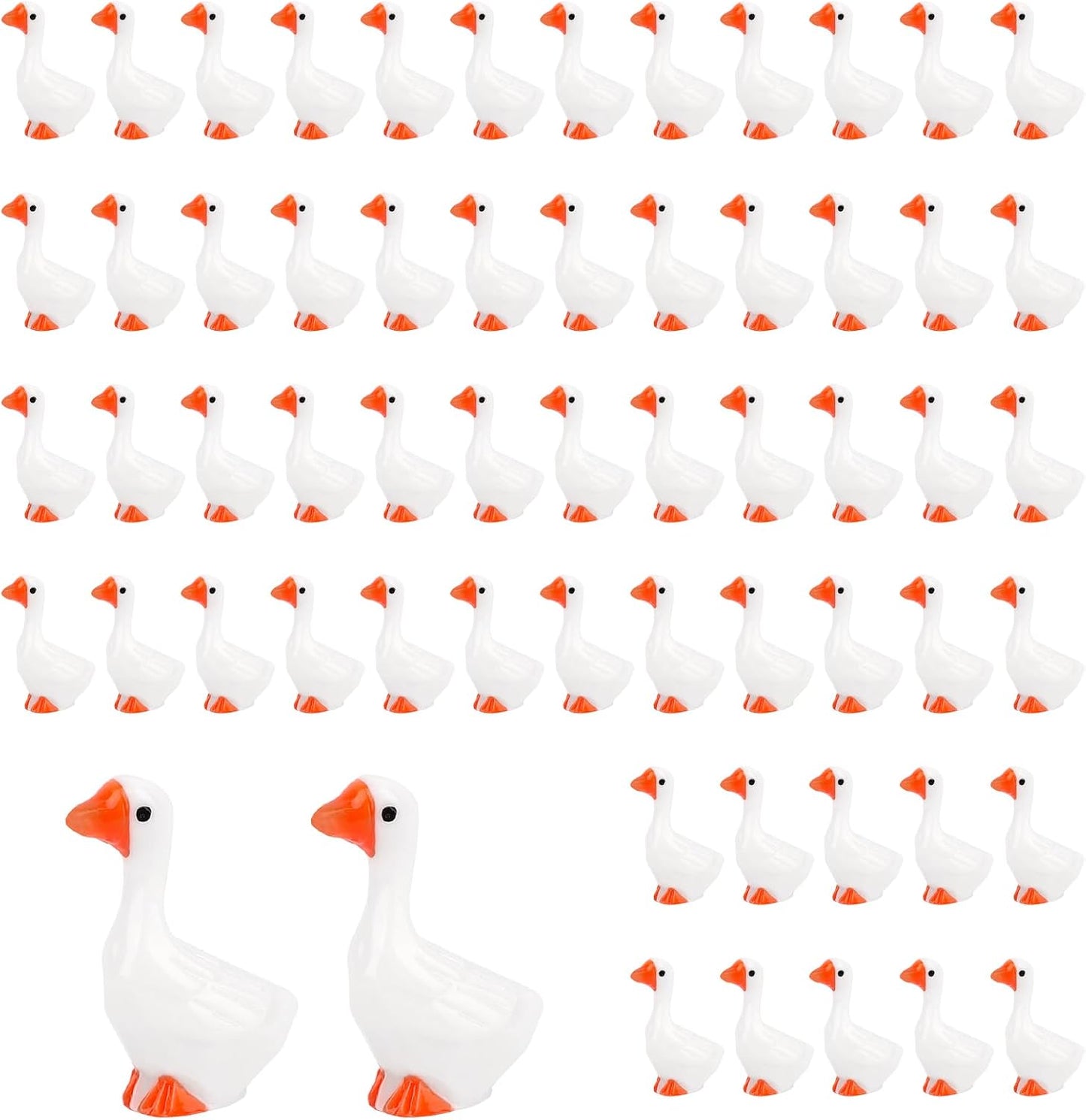 60 Mini Figuras Ganso Resina Decoración Césped Espejo Retrovisor