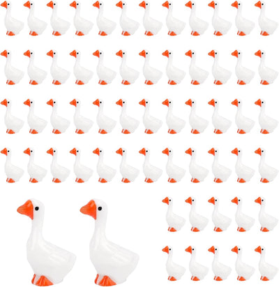60 Mini Figuras Ganso Resina Decoración Césped Espejo Retrovisor
