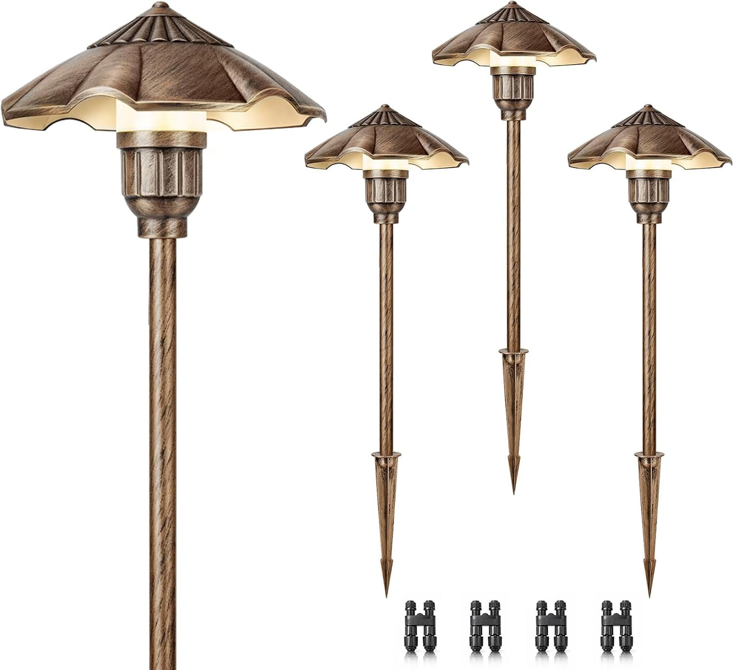 Luz LED aluminio 5W 12-24V IP65 para césped paquete 4