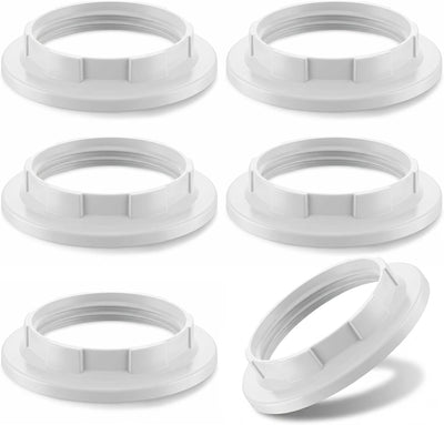 6 Pzas Anillos Adaptador Lámpara Plástico para E26/E27 1-1/2pulg