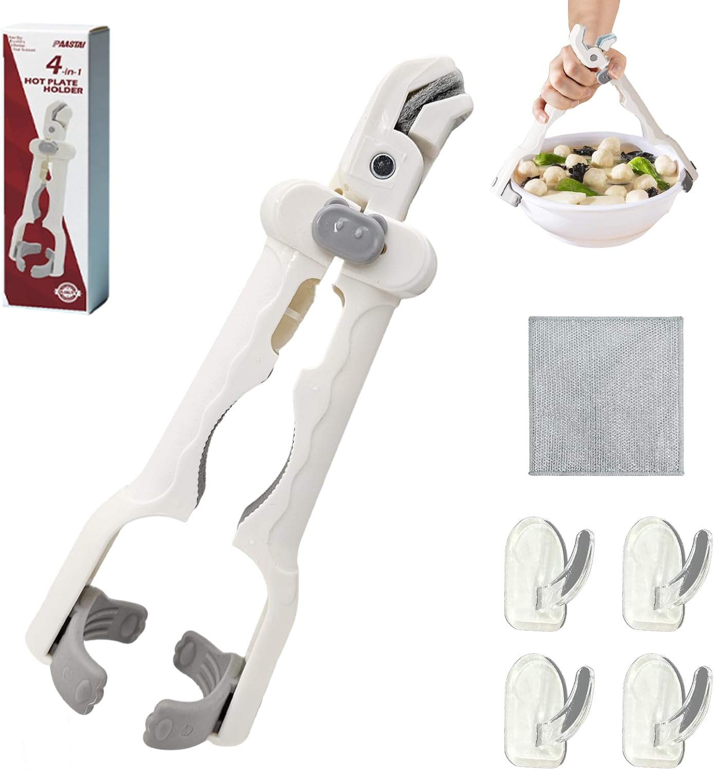 Clip multifuncional antiquemaduras con agarre de silicona antideslizante