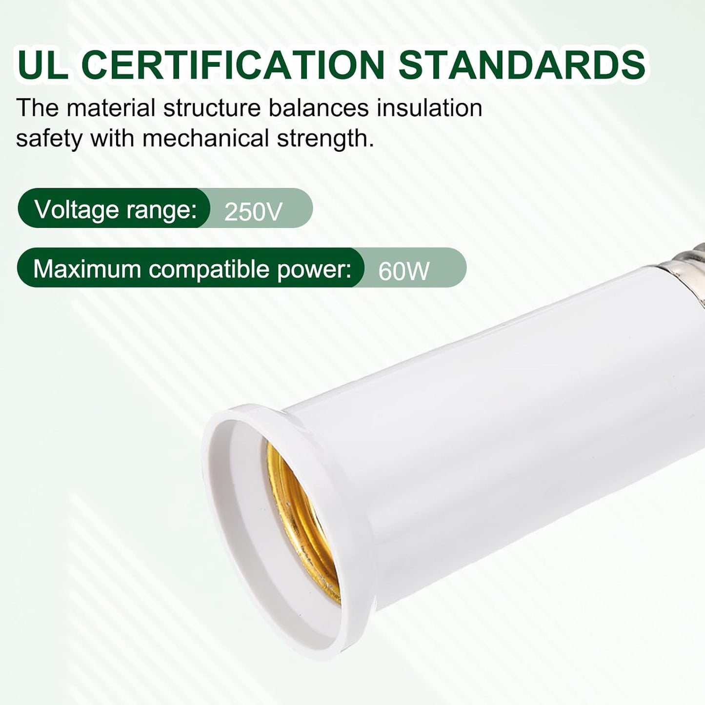 Adaptador portalámparas E26 extensible 3.7" para lámpara de 60W