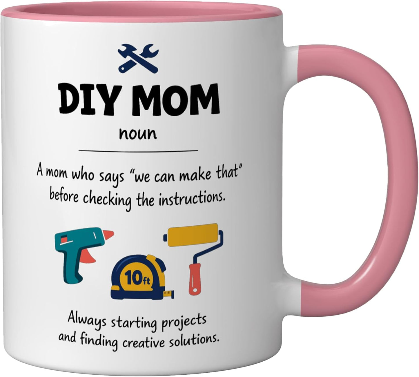 Taza Cerámica para Mamá Día de la Madre Rosa/Blanca