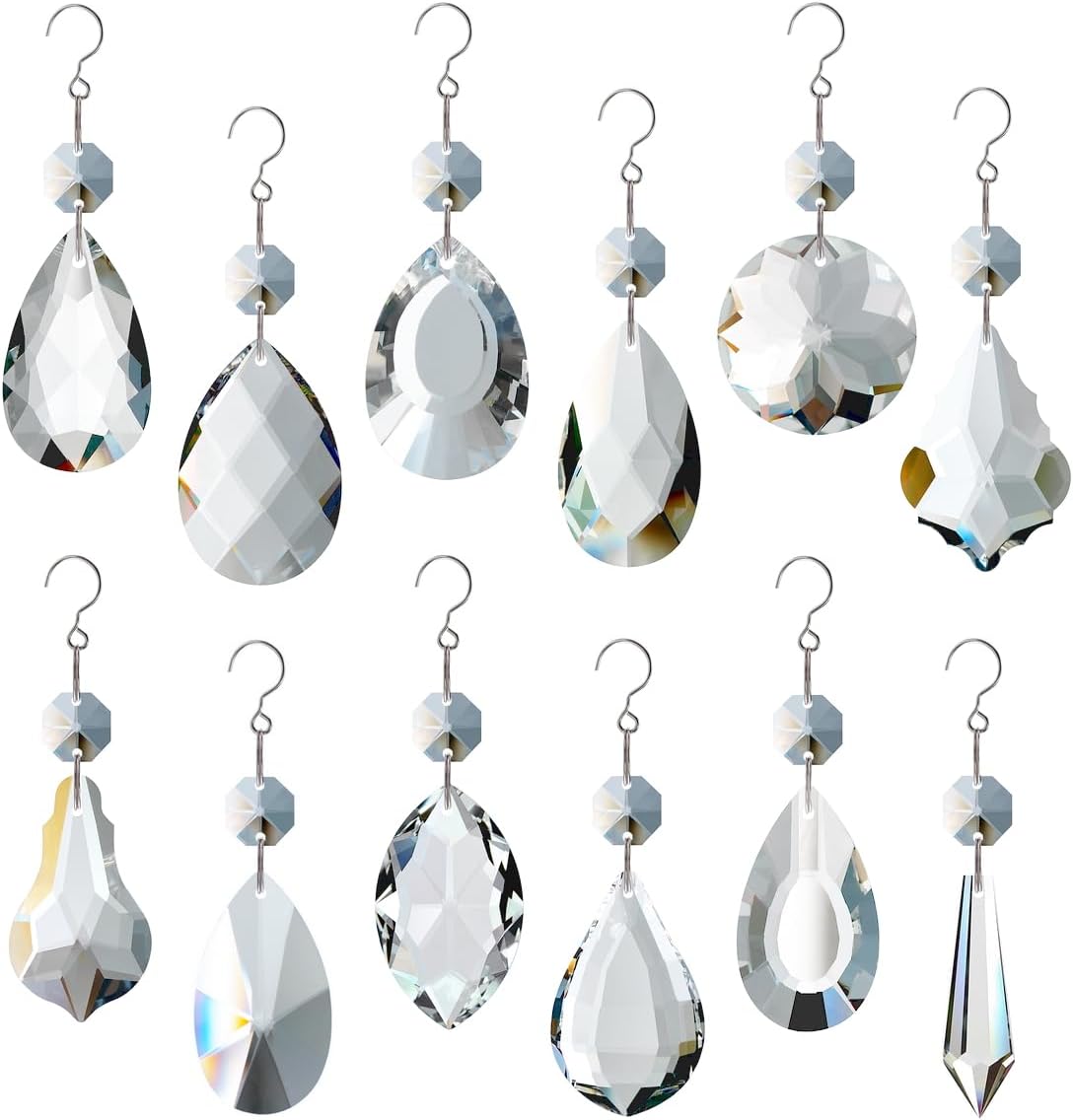 12 Prismas Cristal Arco Iris Ventanas Decoración Hogar