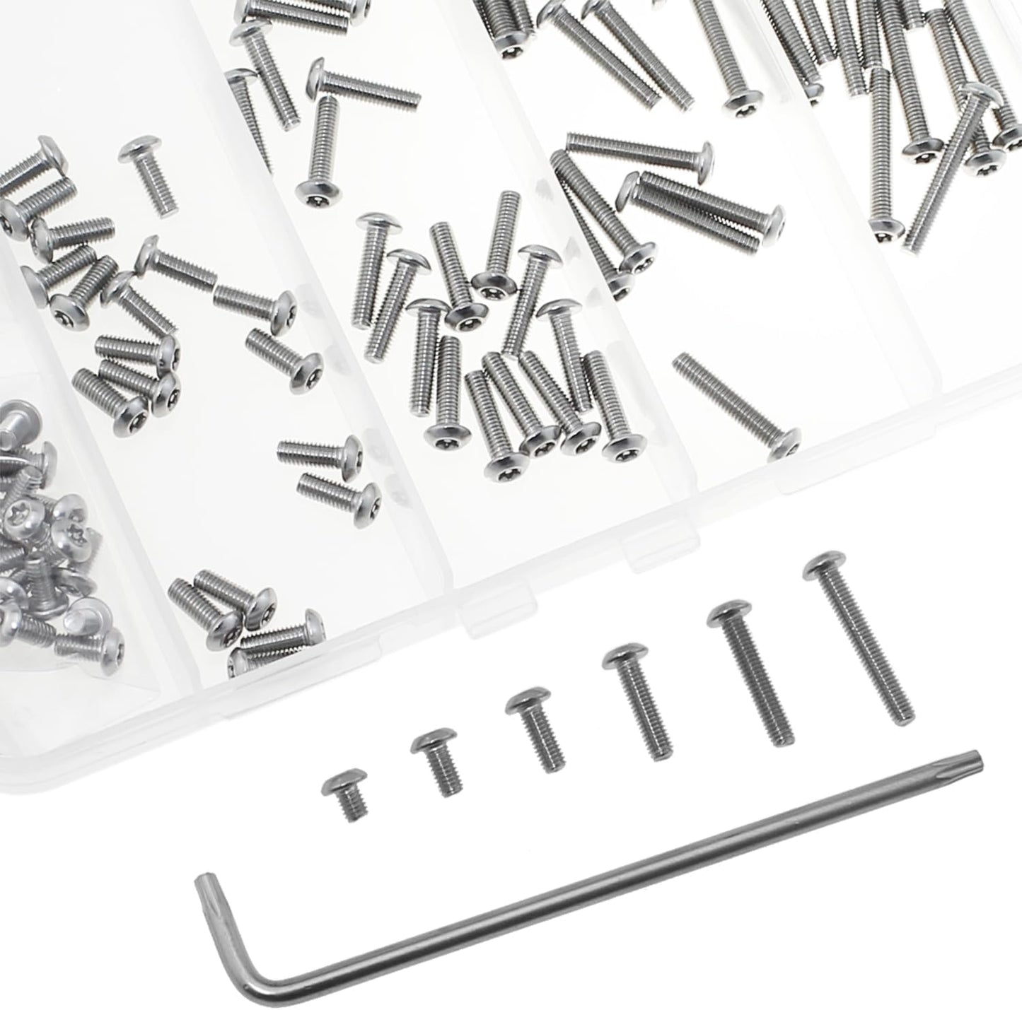 Set 111 Pzas tornillo acero inox T10 M3x4-20