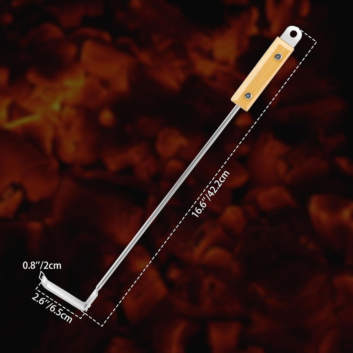 Rastrillo acero inox para Kamado parrilla cerámica
