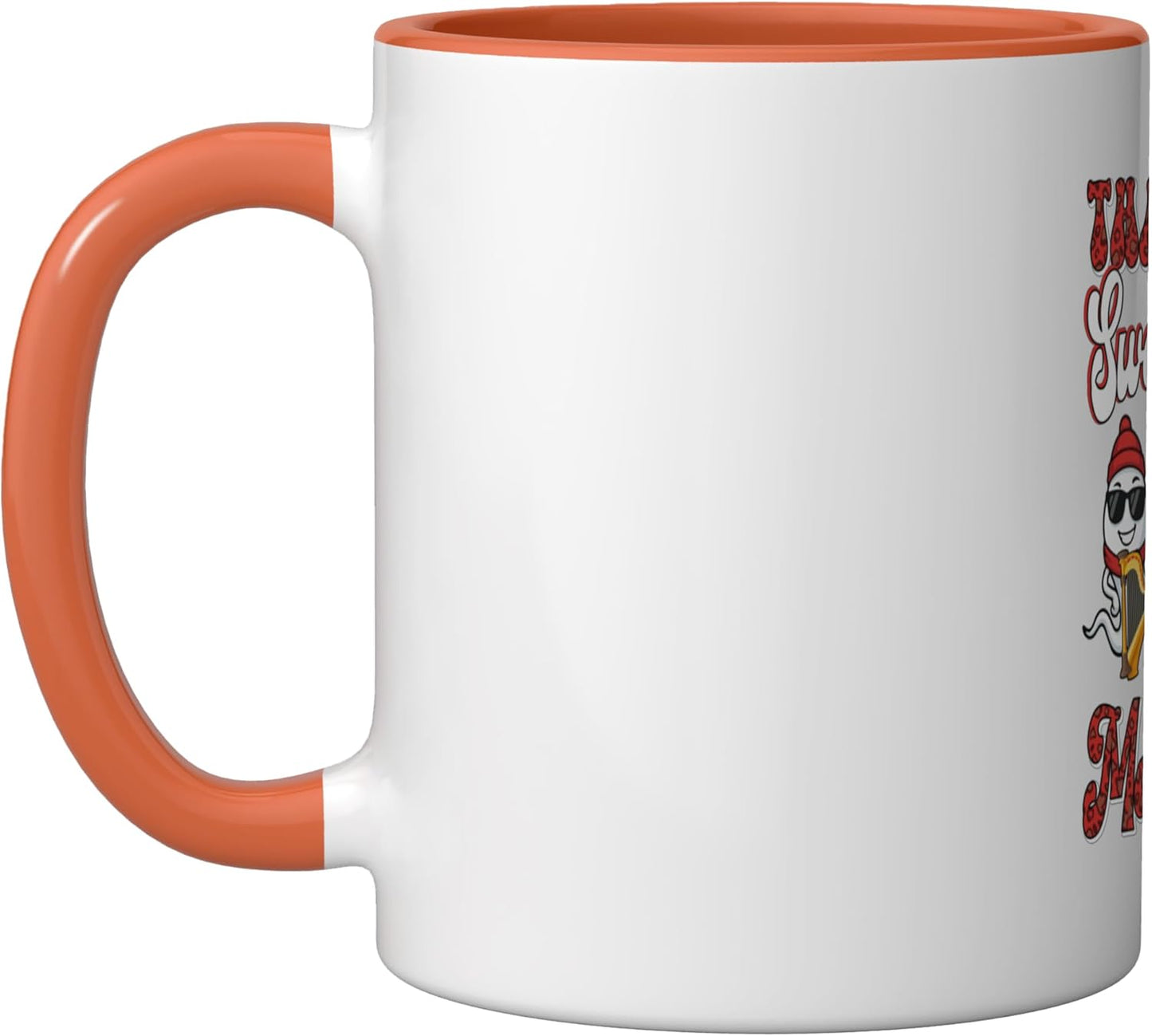Taza Cerámica para Día de la Madre con Arpa Naranja/Blanca