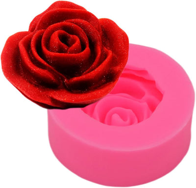 Moldes de silicona grandes con diseño de rosa floreciente para cupcakes y tartas