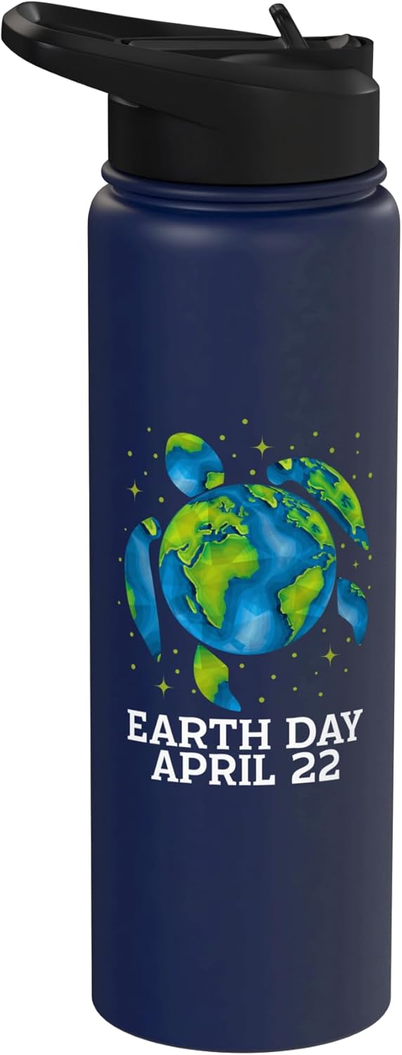 Botella agua acero inox aislada para proteger tortugas marinas