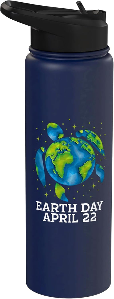 Botella agua acero inox aislada para proteger tortugas marinas