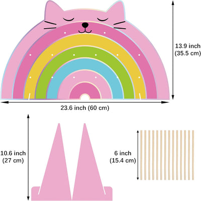 Soporte de pared con forma de dona de gato de dibujos animados para cumpleaños y fiestas