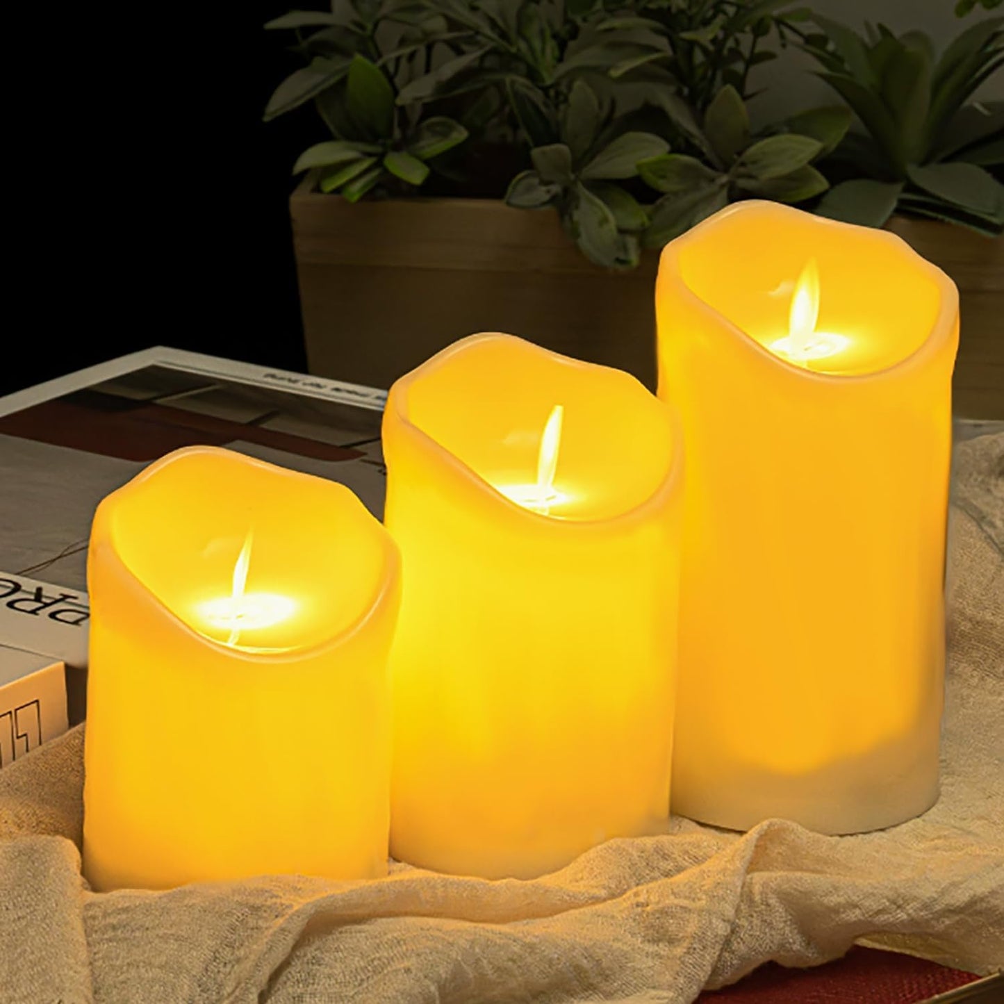 Velas LED sin llama para San Valentín 3uds decoración romántica