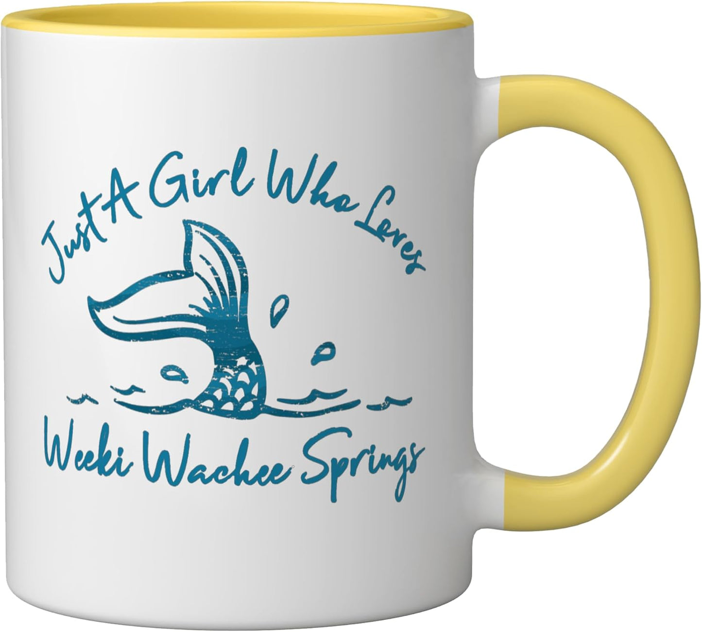 Taza Cerámica Mermaid Fish Tail Amarillo Blanco