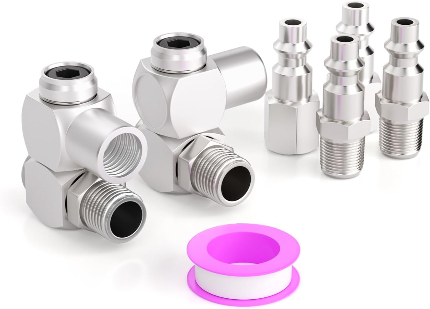 Herramienta neumática 1/4 pulg conector manguera ajuste 360