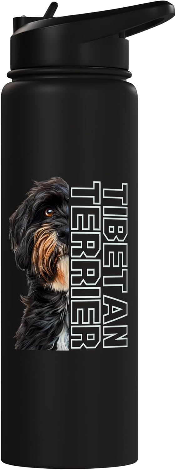 Botella de agua aislada de acero inoxidable terrier tibetano