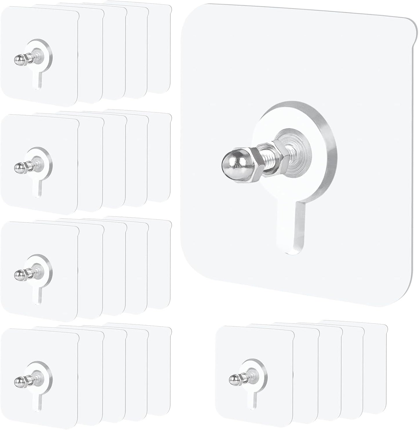 Pack 25 Ganchos Adhesivos Pared Sin Clavos 22lb