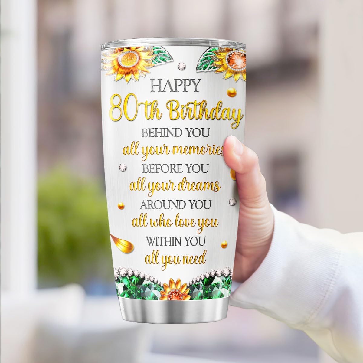 Vaso acero inox 20oz diseño mariposa regalo mujer mamá 80 años