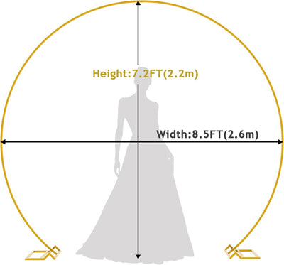 Soporte telón redondo dorado 8.5ft arco boda metal