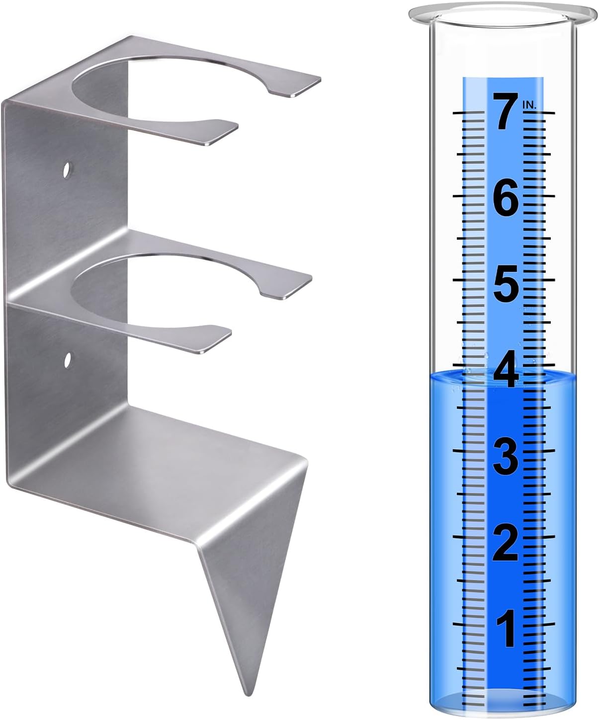 Medidor lluvia exterior 7pulg acero inox soporte