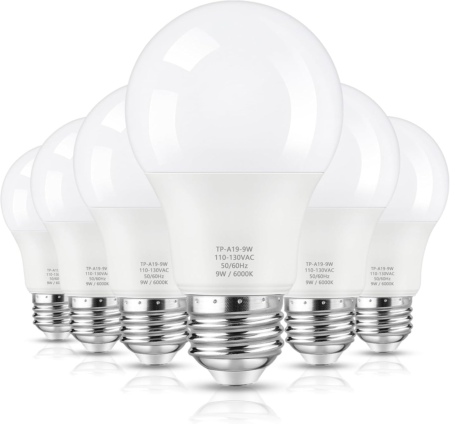 Bombilla LED A19 9W 6000K Base E26 Set 6