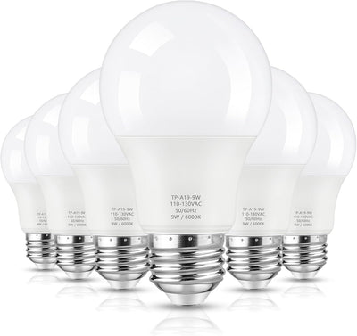 Bombilla LED A19 9W 6000K Base E26 Set 6