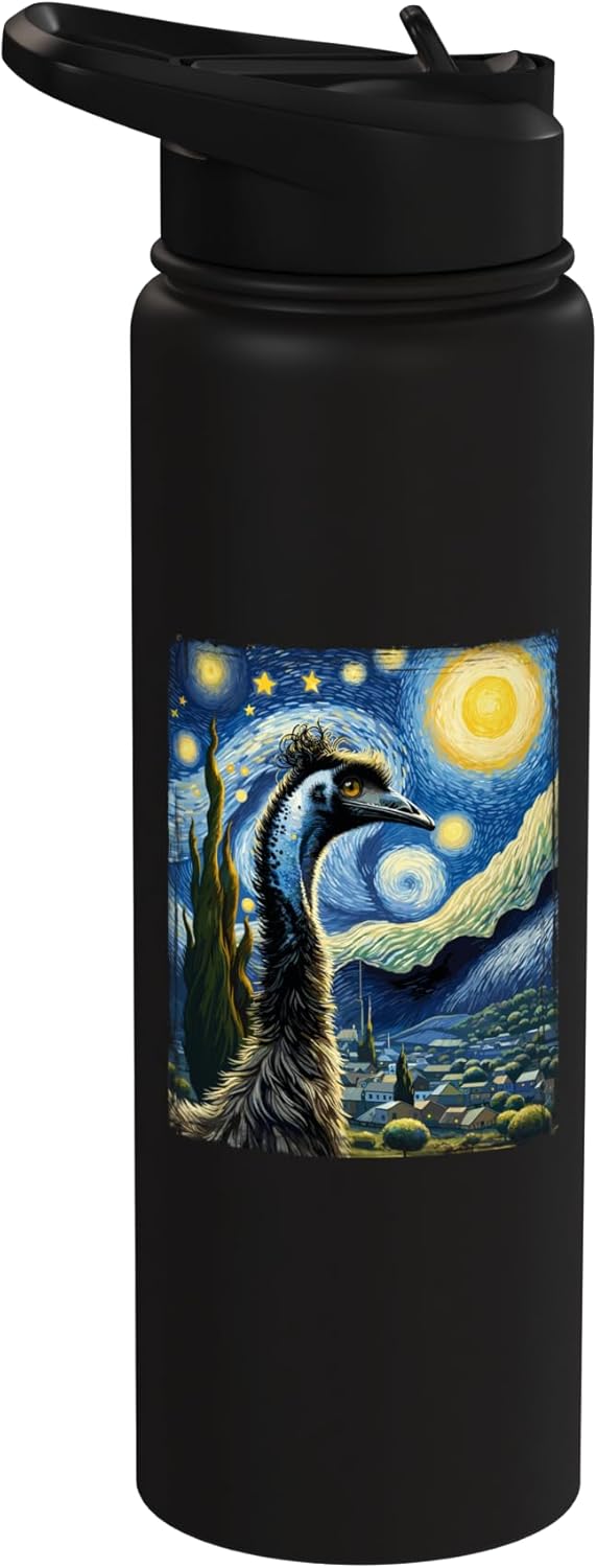 Botella agua acero inox aislada estilo Van Gogh