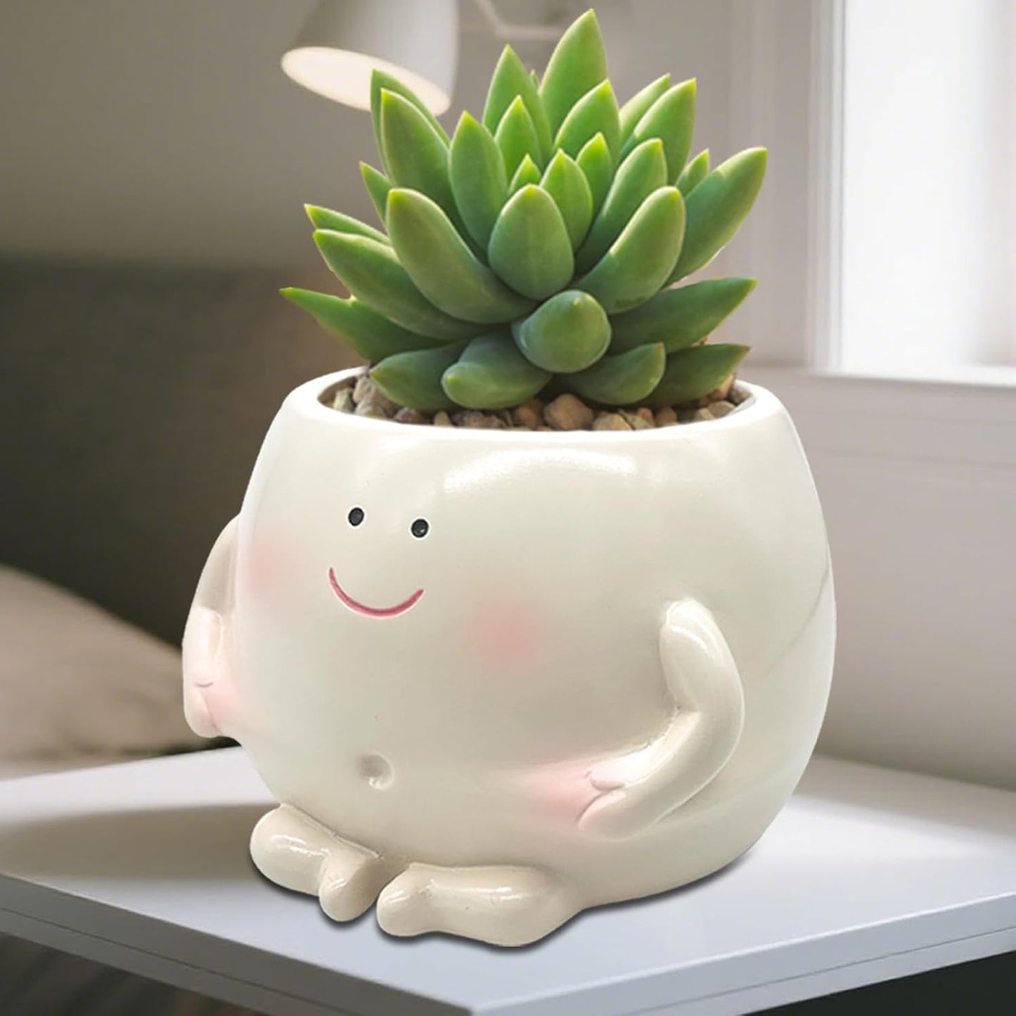 Maceta cara sonriente 3.5pulg con drenaje para plantas