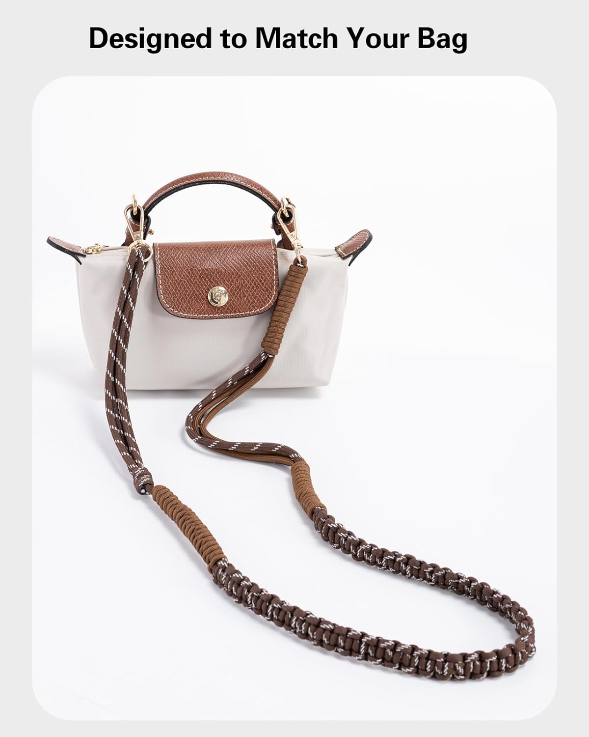 Kit repuesto cuerda nailon trenzado para bolsa Longchamp marrón