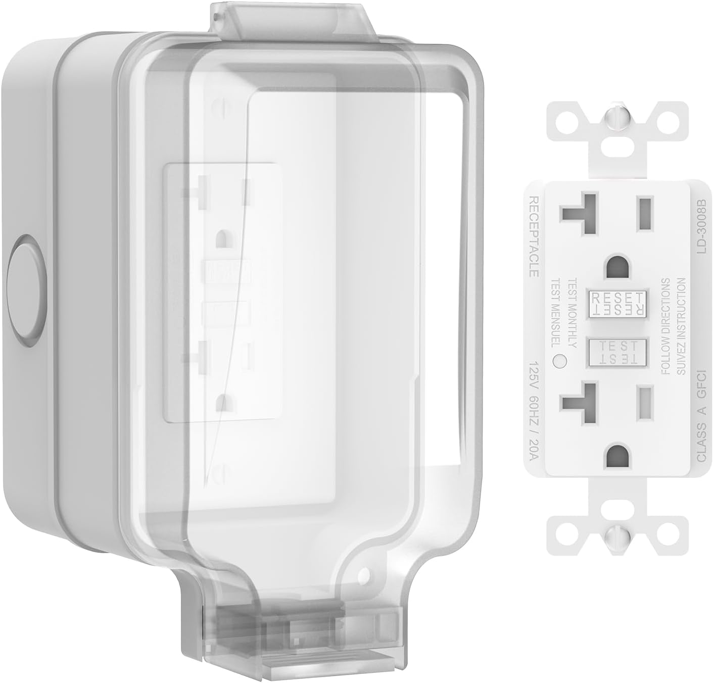 Caja salida eléctrica GFCI 20A IP66 impermeable jardín