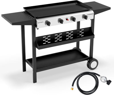 Parrilla portátil 4 quemadores propano 40000 BTU antiadherente