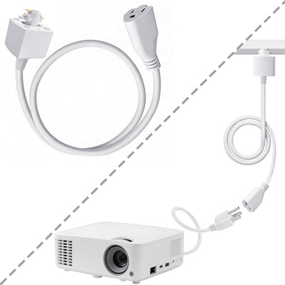 Cable extensión riel 5ft blanco enchufe hembra 3 clavijas sistema H