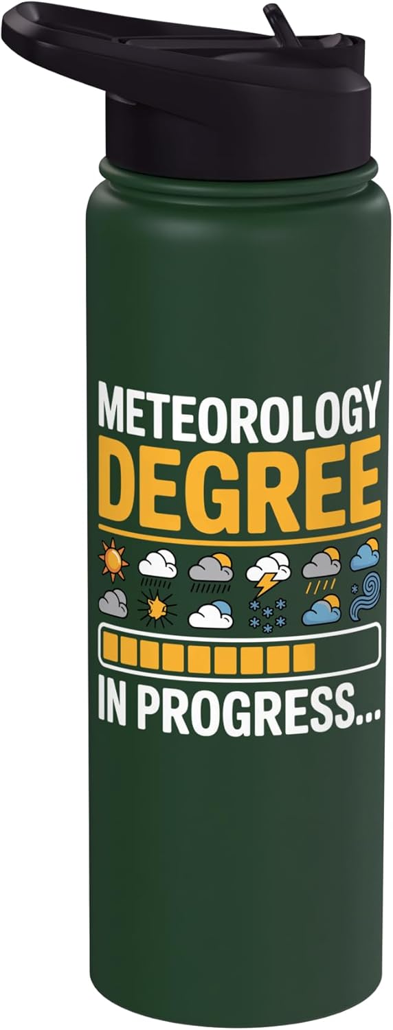 Botella de agua aislada de acero inoxidable con diseño meteorológico