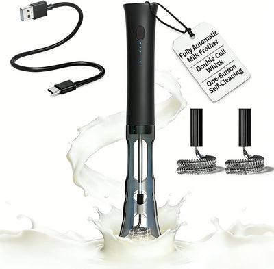 Espumador leche recargable varilla eléctrica acero inox