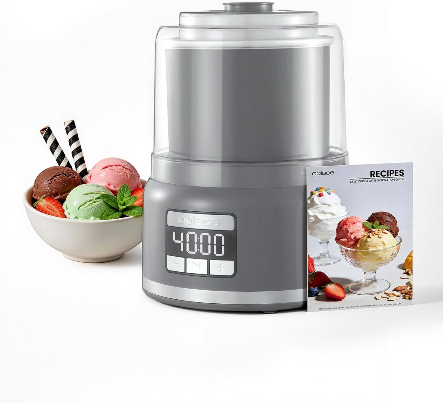 Máquina helado mesa 2.1qt motor potente aluminio rápido