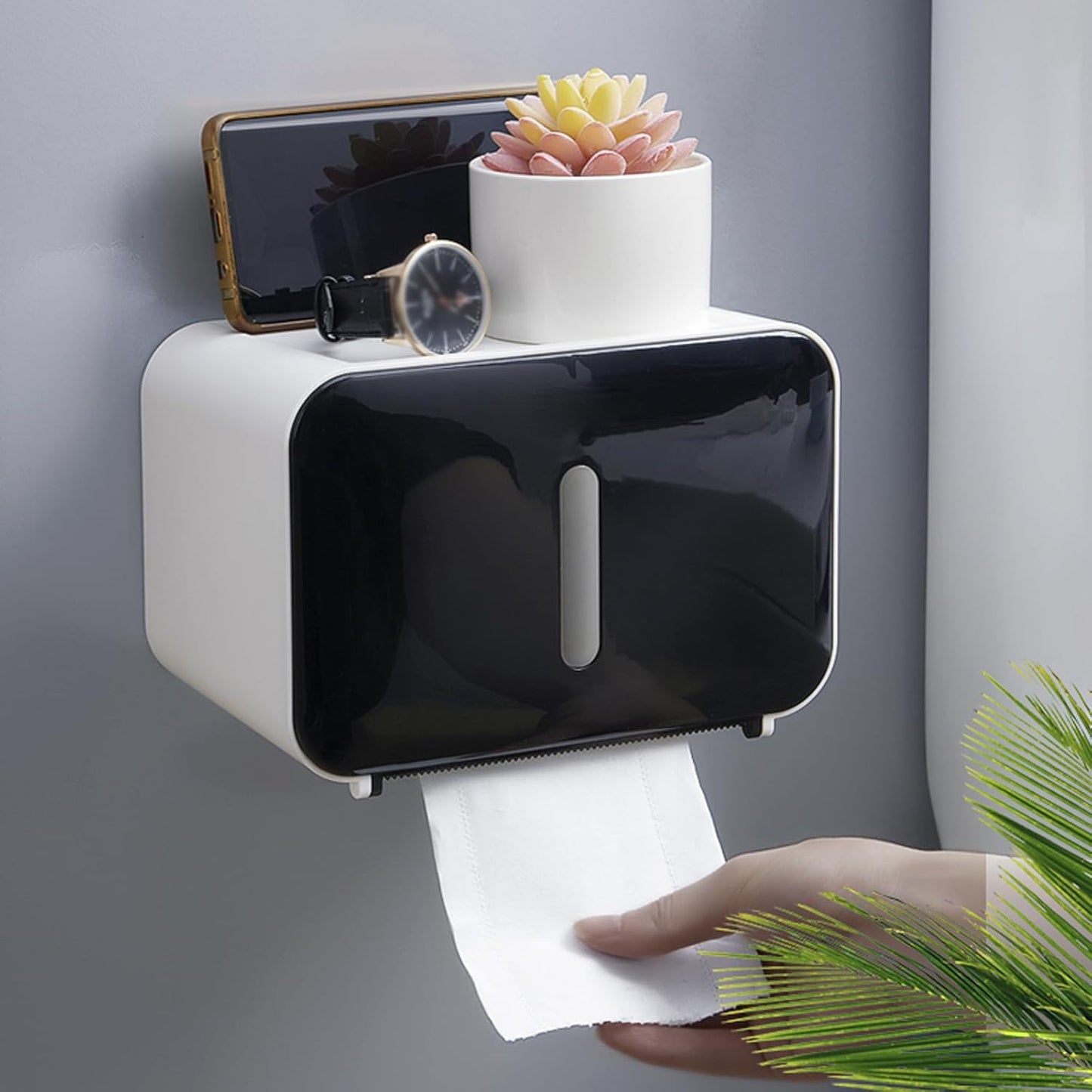 Caja papel higiénico sin agujeros soporte pared