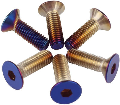 Tornillo M5x16mm acero inox cabeza plana titanio