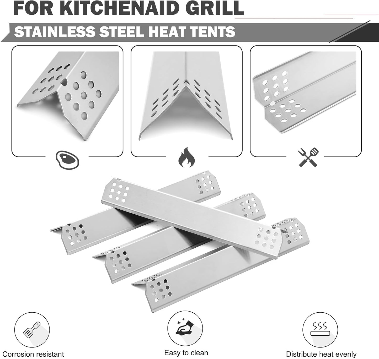 Piezas repuesto parrilla Kitchenaid placas acero inox