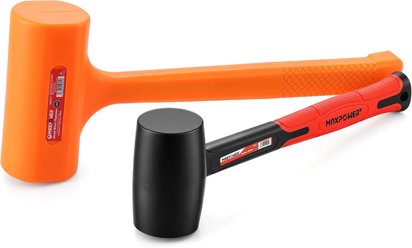 Set 2 Mallets de Goma 5lb y 16oz para Auto y Carpintería