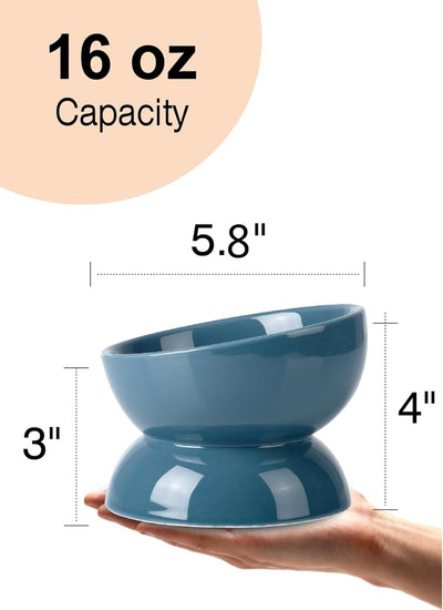 Cuenco agua gato cerámica 16oz inclinado antivómitos