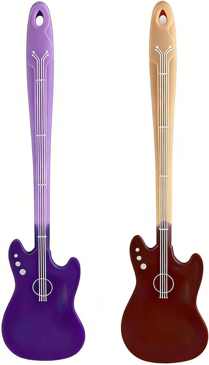Juego de 2 espátulas de silicona con forma de guitarra