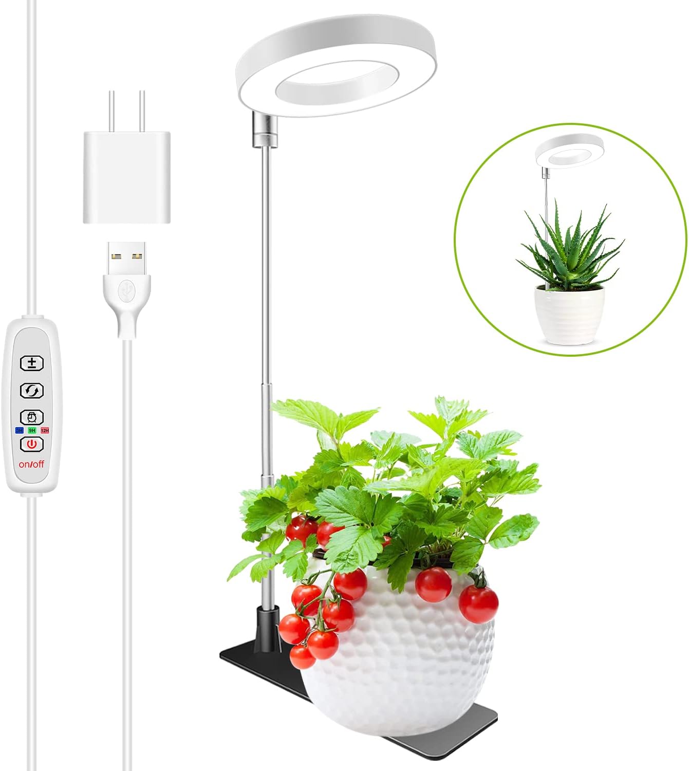 Lámpara cultivo interior espectro completo 3 colores ajustable